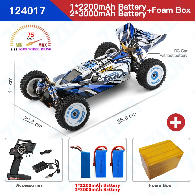 Remote Control Electric High Speed Off-Road Drift  124017 124016 2.4G RC Car 1:14 4WD 75KM/H