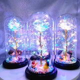 Christmas Or Valentines LED Foil Flower With Fairy String Lights In Enclosed Dome