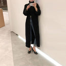 Women Designer Long Sleeve, Turtleneck/Split Loose Knitted Maxi Dress Sweater.