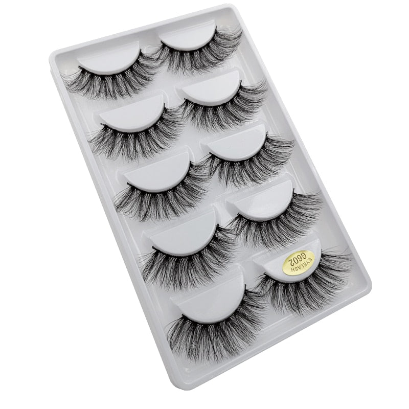 5 Pairs Multipack 3D Mink False Eyelashes.