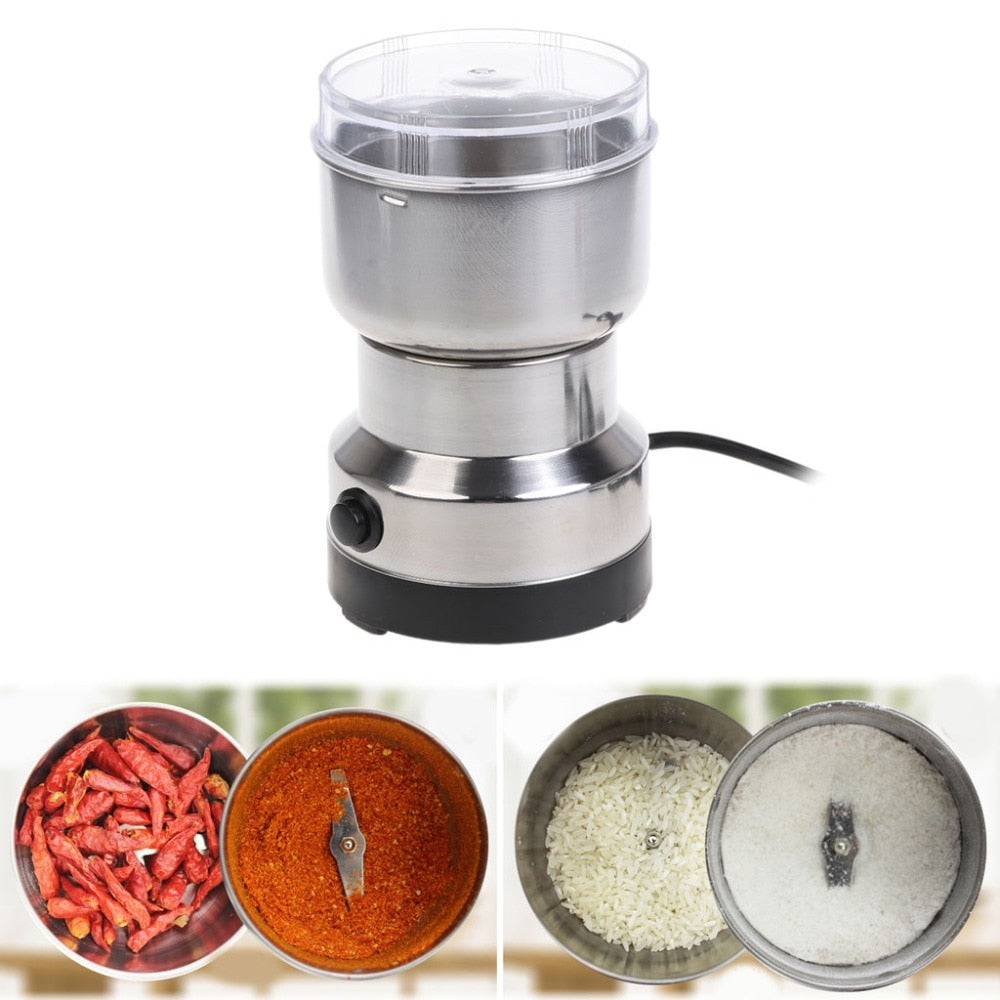 Stainless Steel Electric Grinder For Herbs/Spices/Nuts/Grains/Coffee Beans.