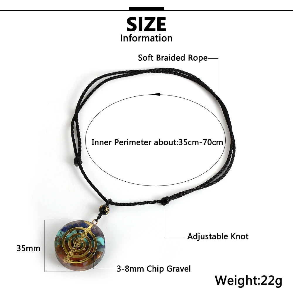 Energy Generator Orgonite Meditation Balanced Chakras Pendant Necklace