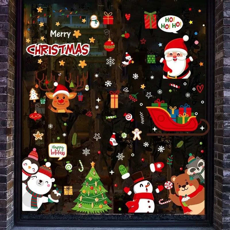 Variety Of Christmas Window Stickers.