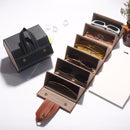 Foldable Leather Multi Eyeglass/Sunglass Organizer Case.