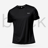 Men's multicolor short sleeve gym shirts. Quick drying, breathable sportswear
