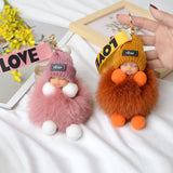 Pompom Cute Fluffy Plush Doll Keychains.