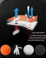 KUTOOK Men's Goatskin Leather Waterproof Thermal Gloves