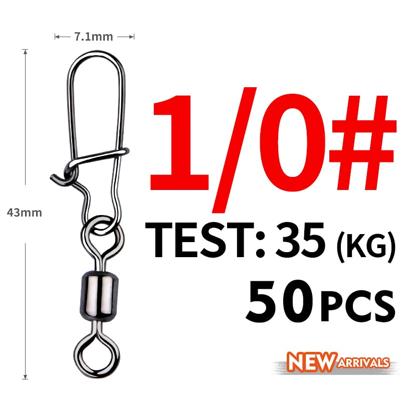 MEREDITH 50PCS Steel Aloy fishing connector. These quick links keeps your fishing line from getting tangled.