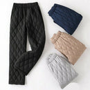 Warm Elastic Waist Cotton Quilted Pants.