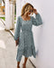 Elegant Ladies Long Sleeve Flower patterned Dress.