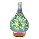 3D Glass Vase Aroma Essential Oil Diffuser With 7 Color LED Night Light.