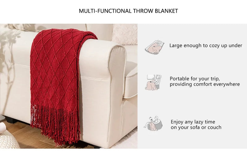 Battilo Machine Washable Decorative Soft Knitted Throws.