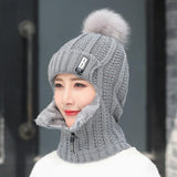 Women Wool Knitted Ski Hat.  Warm, thick scarf  to protect you from winter winds.