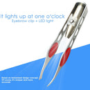 1pc Stainless Steel LED eyebrow tweezer.