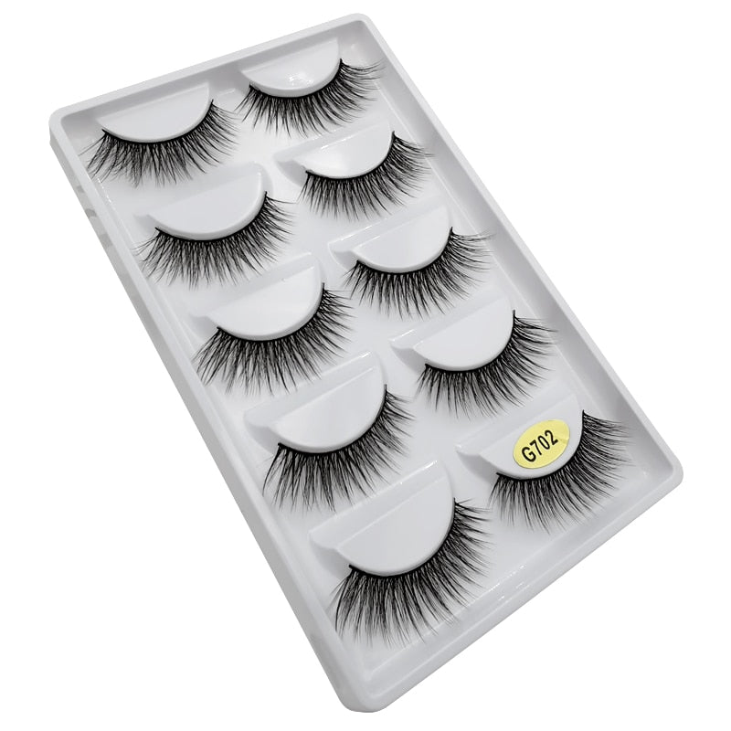 5 Pairs Multipack 3D Mink False Eyelashes.