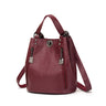 Double Zipper Ladies Leather Bookbag/Backpack.