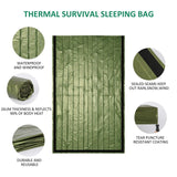 Waterproof Lightweight Thermal Emergency Sleeping Bag. Great for camping and light for hiking.