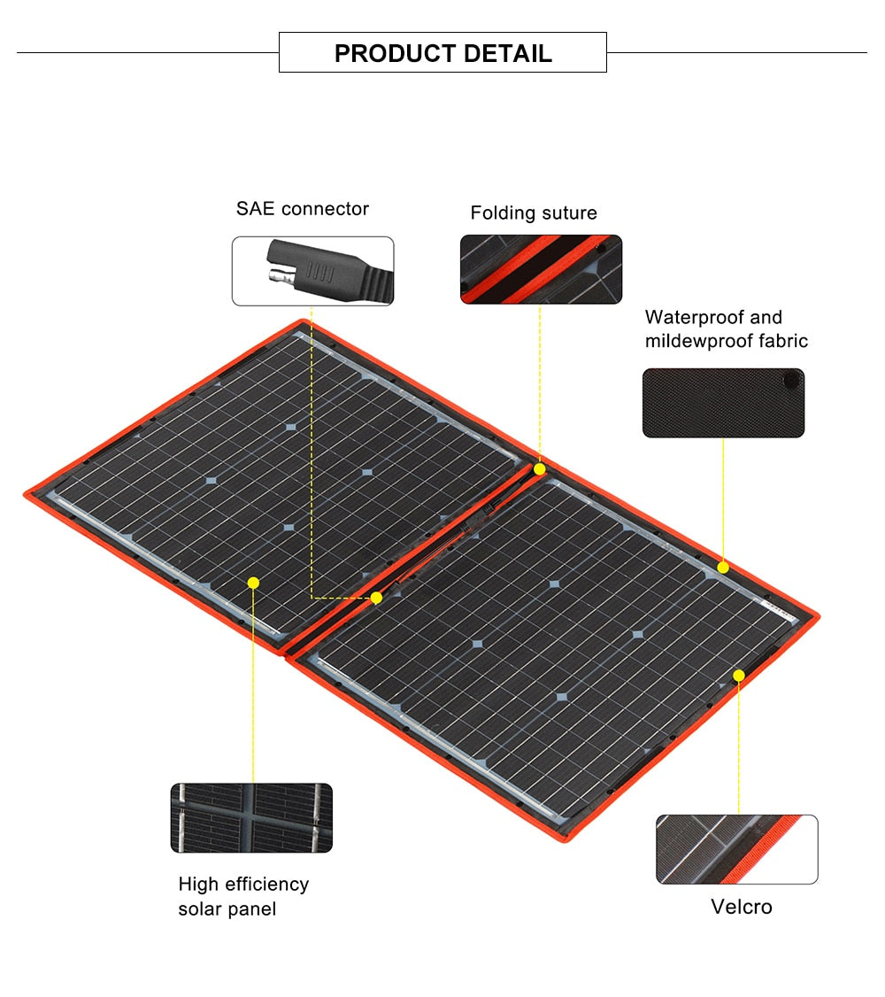 Dokio Flexible/Foldable High Efficiency Solar Panel. 12V 80w 100w 150w 200w 300w Solar Panel Kit