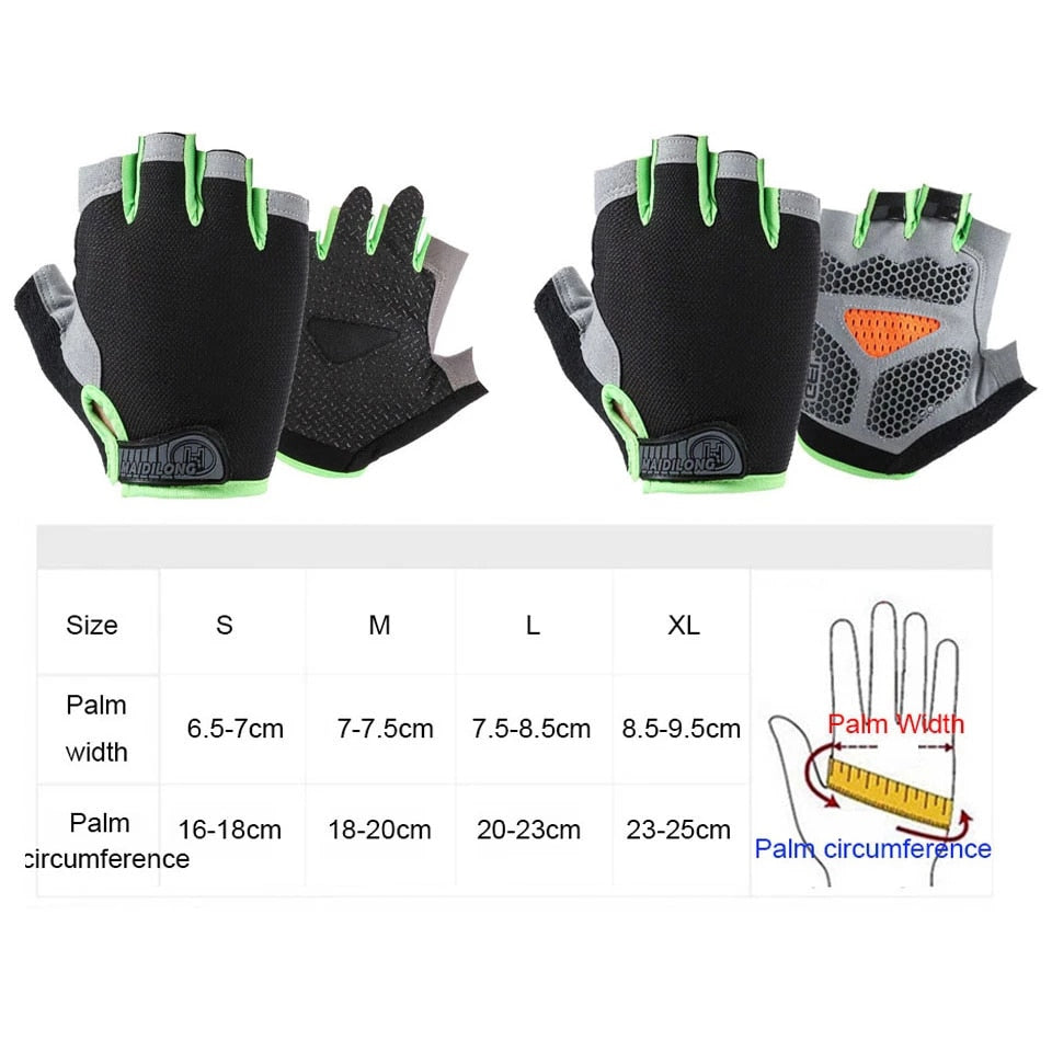 Anti-slip, Anti-sweat, Breathable Half Finger Sports Gloves for Men and Women.