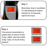 Handheld digital back light breathalyzer