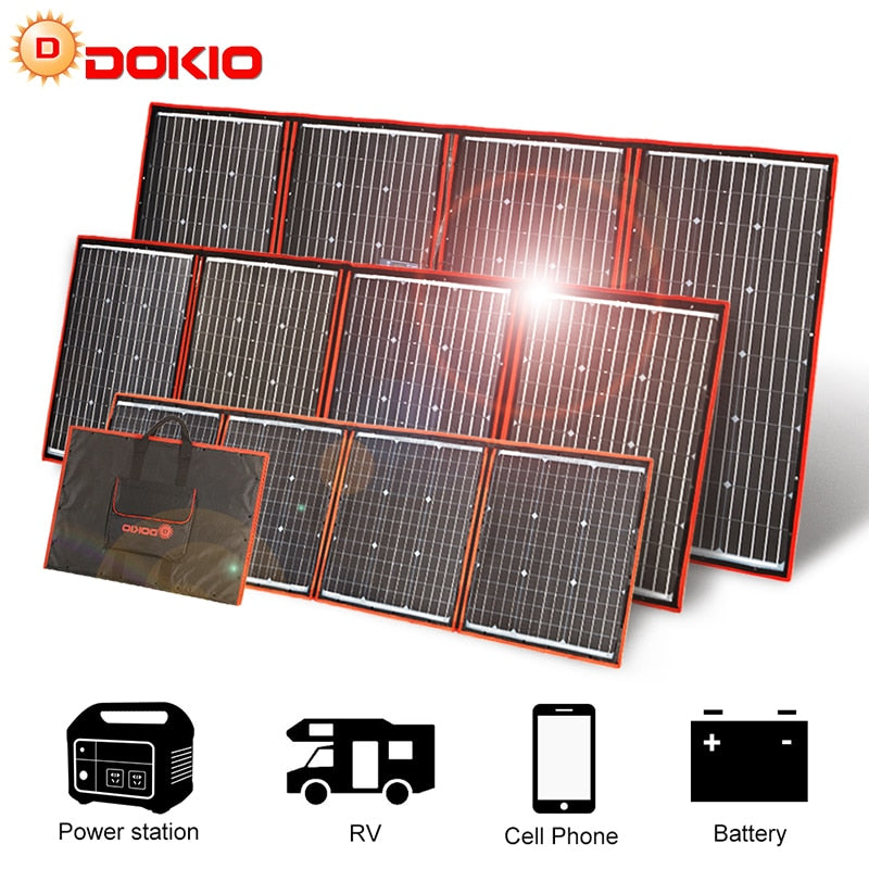 Dokio Flexible/Foldable High Efficiency Solar Panel. 12V 80w 100w 150w 200w 300w Solar Panel Kit