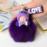 Pompom Cute Fluffy Plush Doll Keychains.