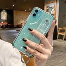 Glitter Powder Case For iPhone 12 13 11 X XR XS Max 7 8 Plus Transparent Soft TPU Wrist Strap & Shockproof Back.