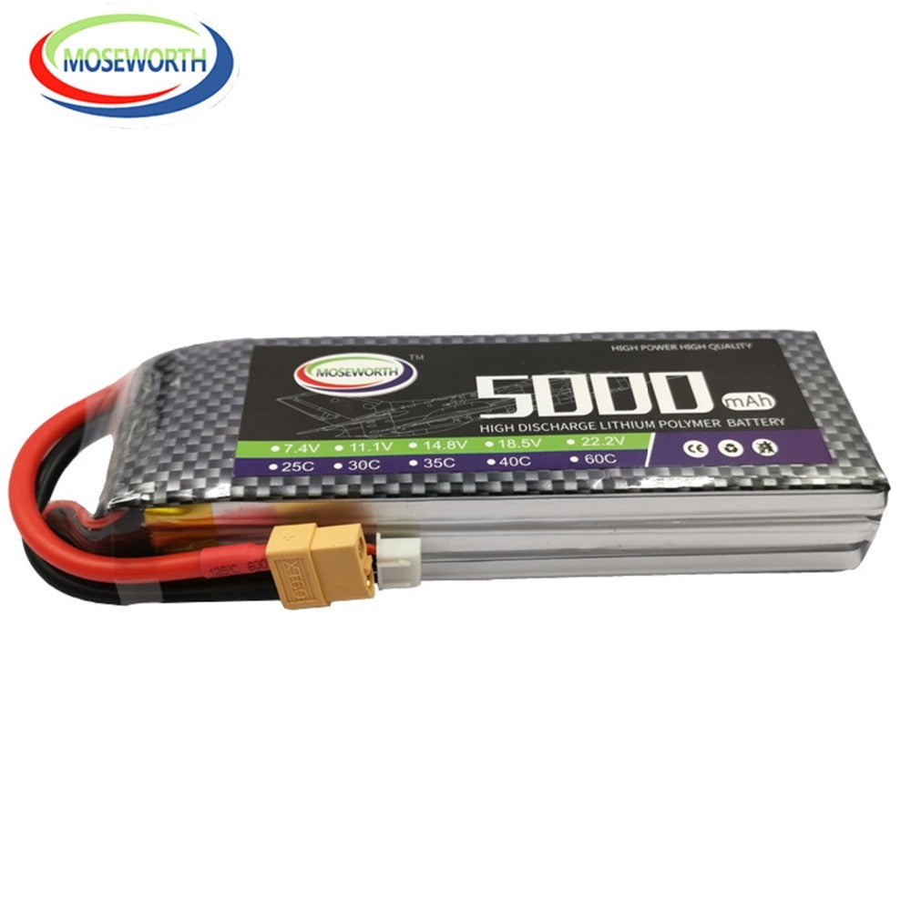 2S 3S 4S 6S 2200 4200 5200 6000mAh 30C 40C 60C 7.4V 11.1V 14.8V RC LiPo Battery For RC Drone Helicopter .