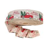 Christmas Burlap Ribbon With Wired Edge.