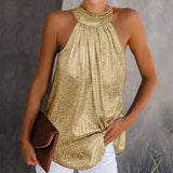 Women's Sleeveless Halter Neck Tank Tops.