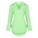 Women's Long Sleeve Solid Color Blouse.