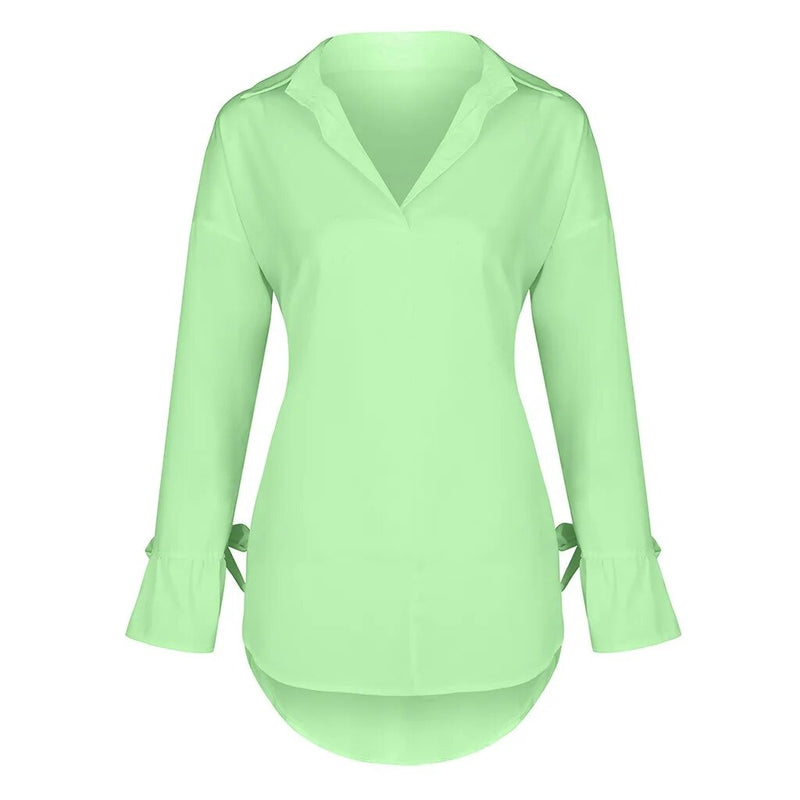 Women's Long Sleeve Solid Color Blouse.