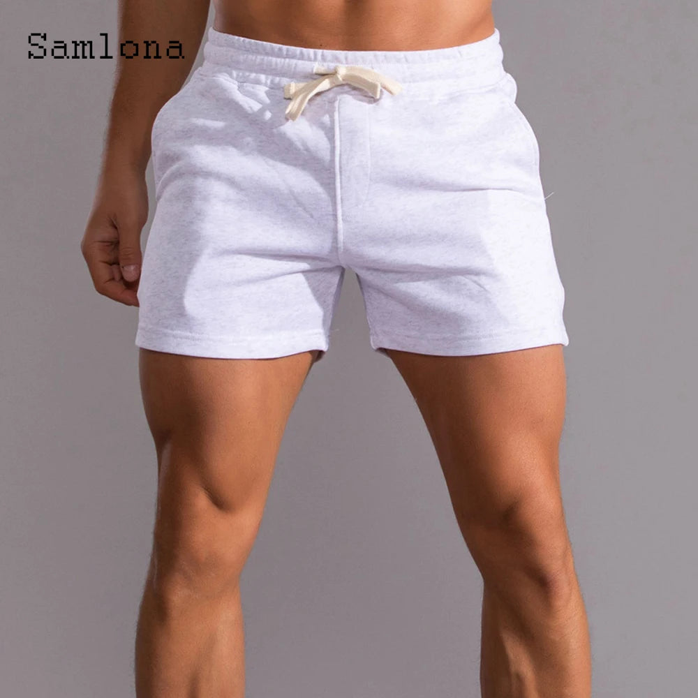 Men's Leisure Shorts With Lace Up And Pockets