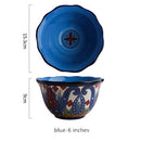 Bohemian Hand-Painted Ceramic bowls great for breakfast cereal, Salad, and soup.