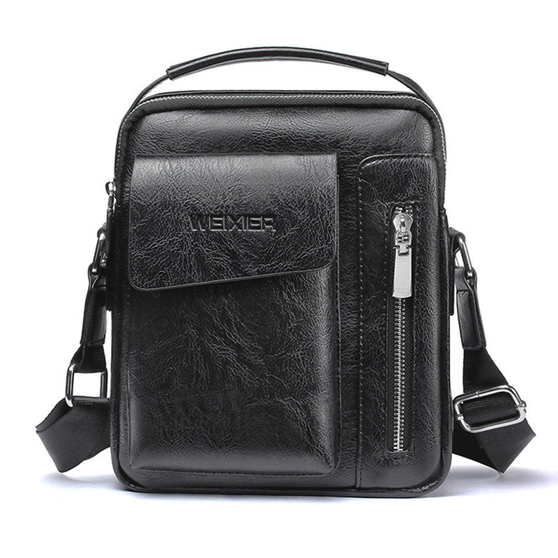 WEIXIER Men's Crossbody Multi-function Leather Bag.