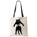 Linen Cat Printed Tote Bags.