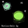 1 Box Neon Phosphor Powder Nail Glitter. 10 luminous glow in the dark colors