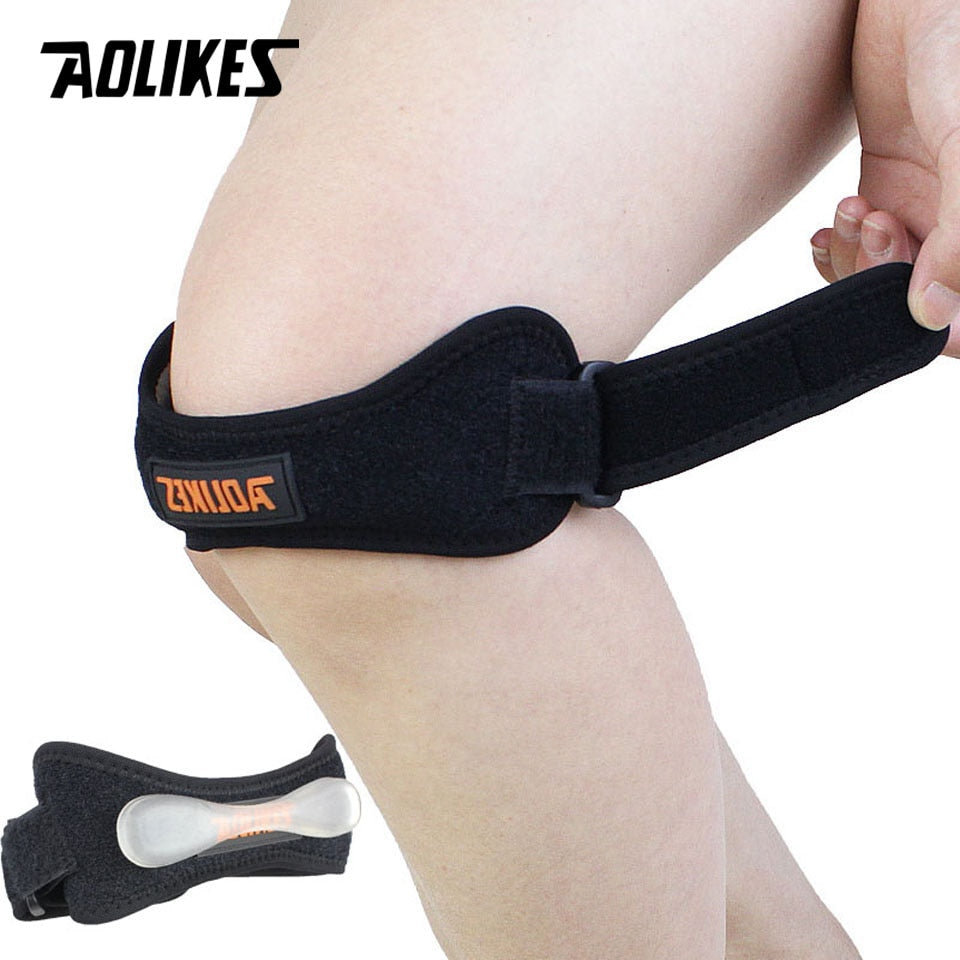 AOLIKES 1PCS Adjustable Knee Pad Brace Support for hiking, running and sports.