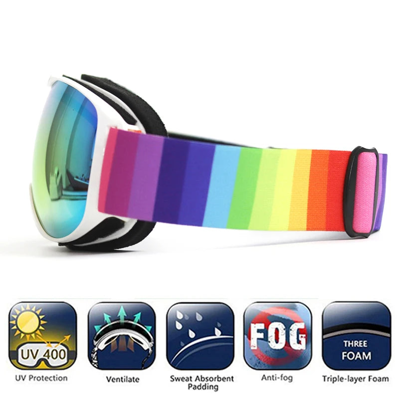 Children's Anti-fog, Double Layer Ski Goggles.