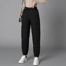 Warm Elastic Waist Cotton Quilted Pants.