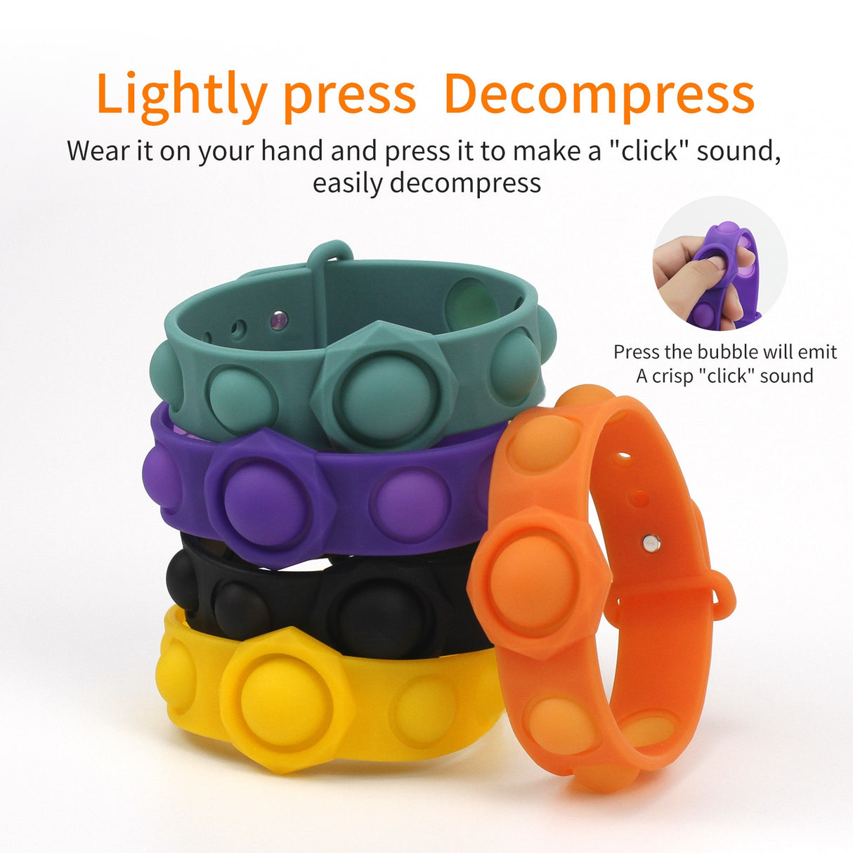 Anti Stress Silicone Bubble Wristband Bracelet.