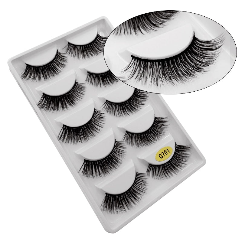 5 Pairs Multipack 3D Mink False Eyelashes.