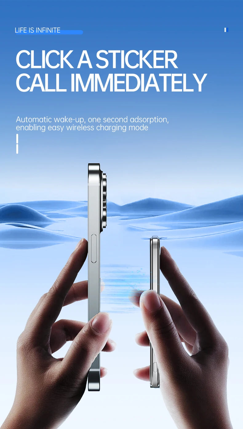 Ultra Thin Fast Charging LED Display Power Magnetic Bank For iPhone Samsung Phone Airpods