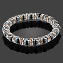 Men And Women's Natural Hematite Stretch Non-Magnetic Bead Bracelets.