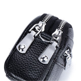 Women's Genuine Leather  Double Zipper Purse
