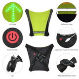 LED/USB Charging Reflective Vest With Adjustable Waist with Pouch For Running, Cycling and Walking.