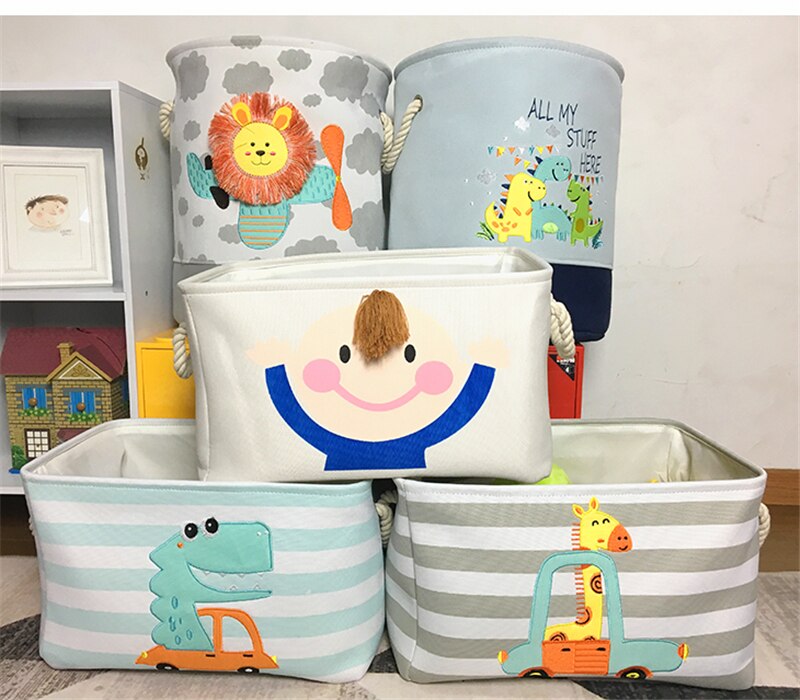 Foldable Canvas Cartoon Animal Laundry Basket OR Toy Storage.