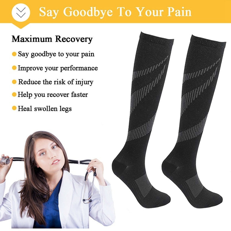 Compression Stockings For Tired Legs, Varicose Veins And Edema