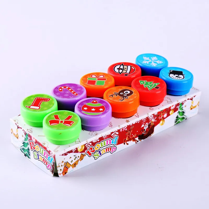 Children's 10pcs Assorted Self-ink Stamps For Scrapbooking Or Crafts.