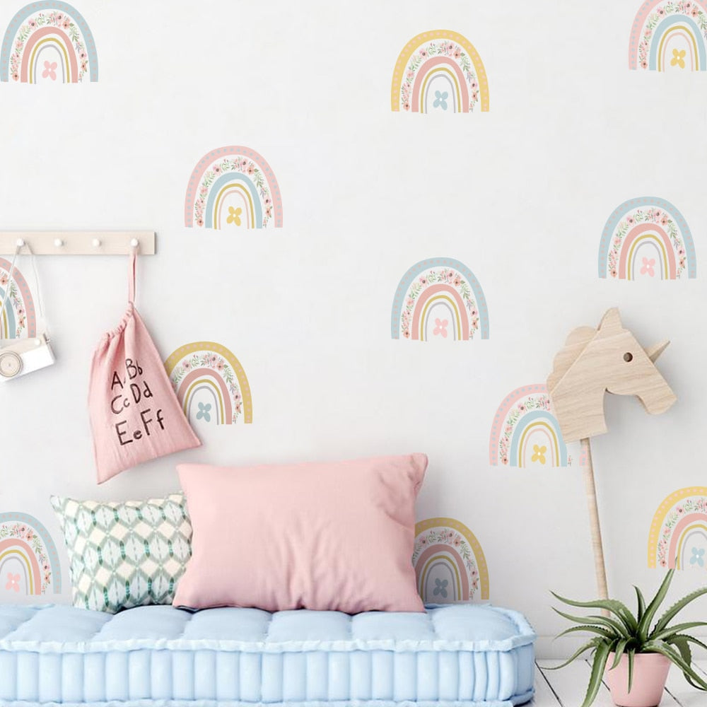 36 Pcs Rainbow Vinyl Decorative Wall Stickers.